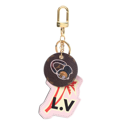 Louis Vuitton Calfskin Monogram World Tour Bag Charm Key Holder 1 of 6
