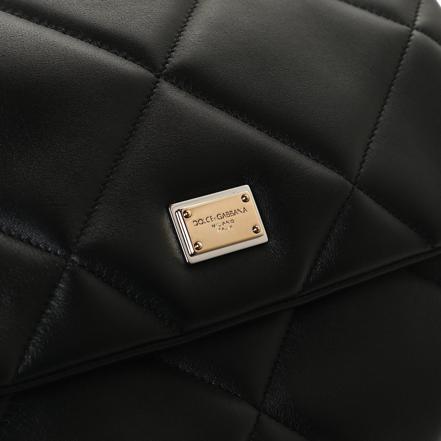 Dolce & Gabbana Calfskin Quilted Medium Miss Sicily Satchel Black 10 of 11