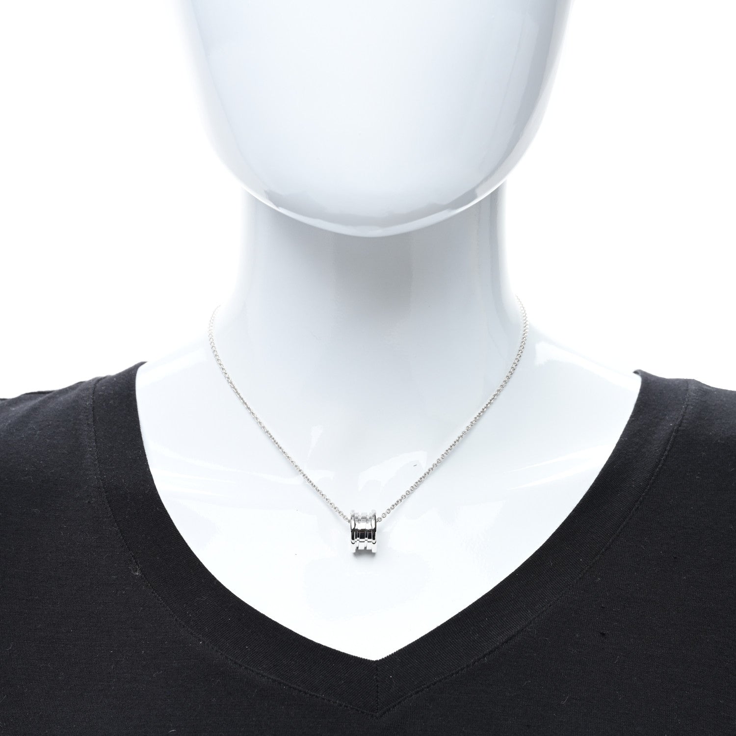 Bulgari 18K White Gold B.Zero1 Pendant Necklace 3 of 4