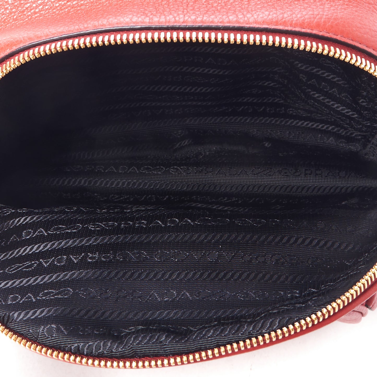 Vitello Daino Zip Backpack Rosso