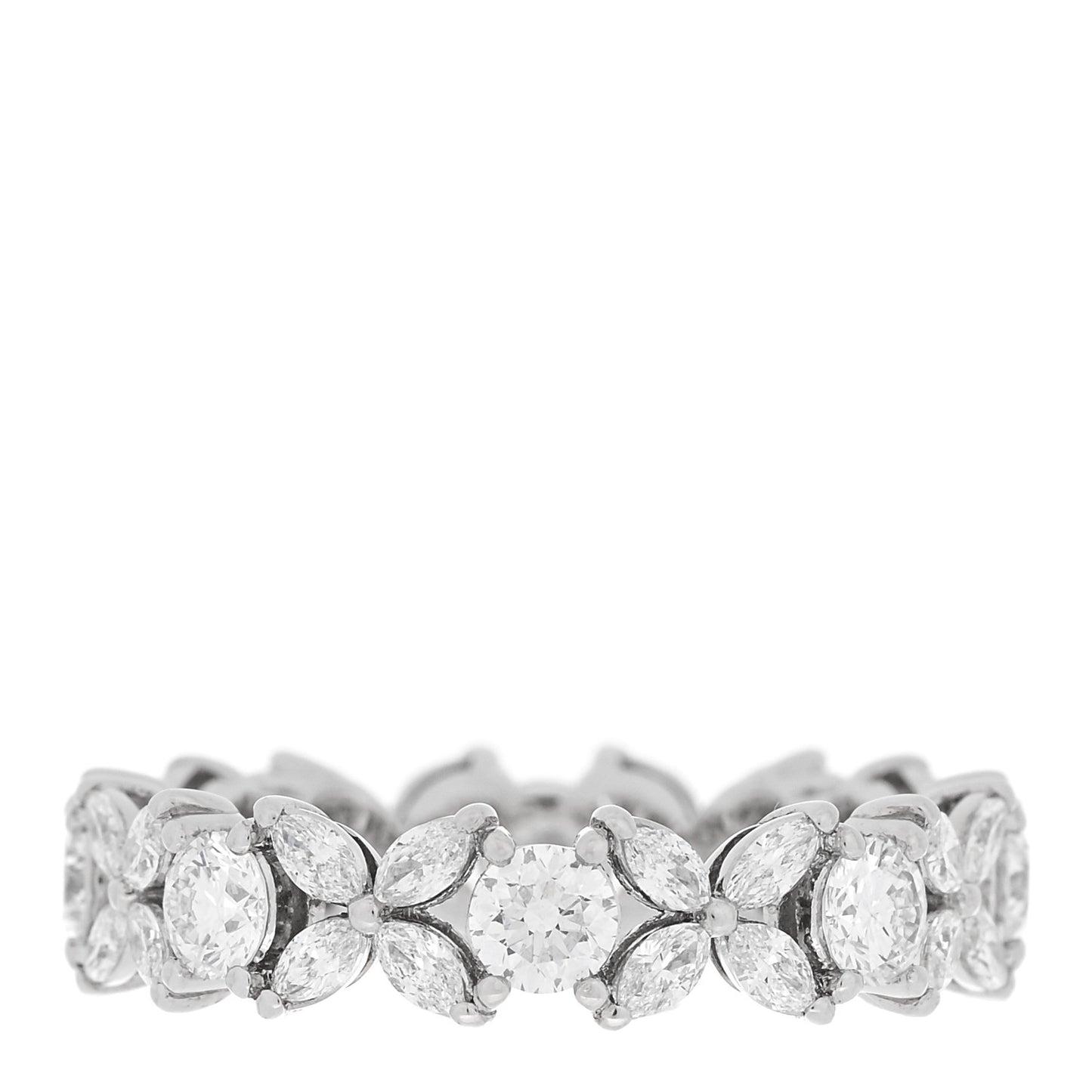 Platinum Diamond Victoria Alternating Band Ring 51 5.75