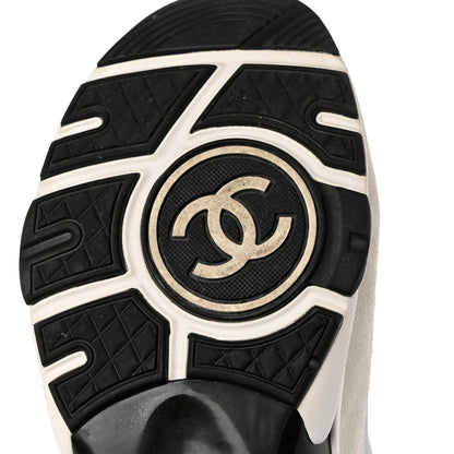 Chanel Calfskin Fabric Sneakers 37 White Silver Fluo Pink 8 of 14