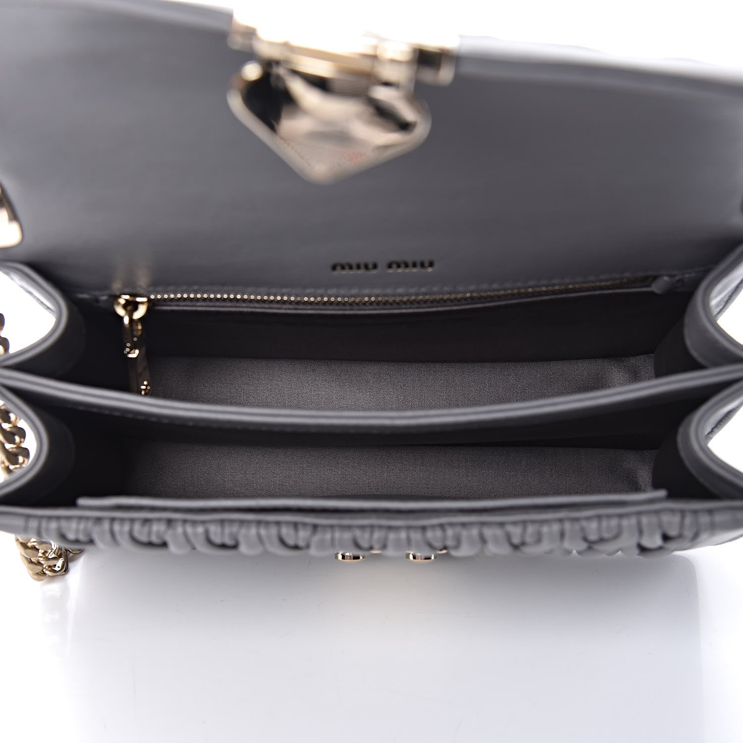 Miu Miu Nappa Matelasse Flap Crossbody Bag Marmo 5 of 9