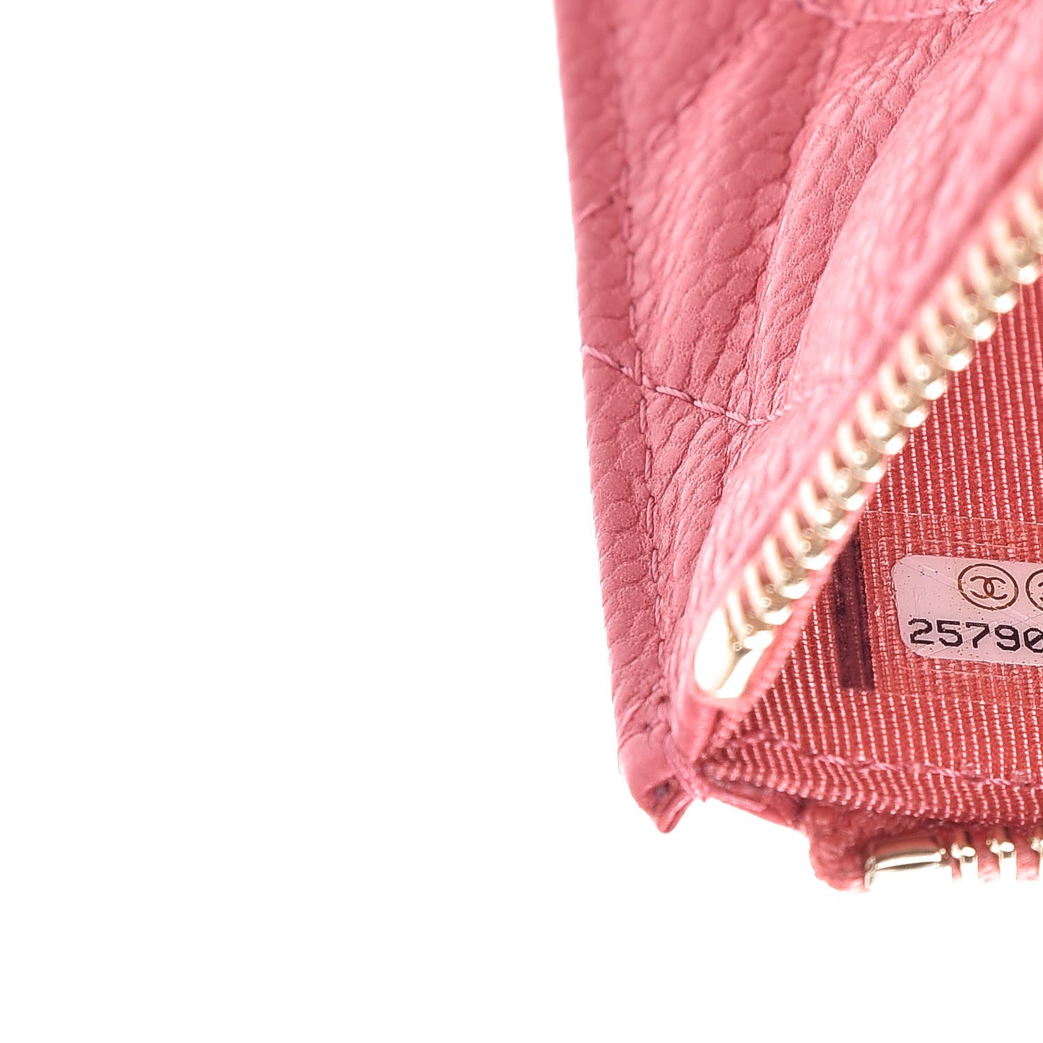Chanel Iridescent Caviar Quilted Classic Zip Pouch Pink 7 of 9