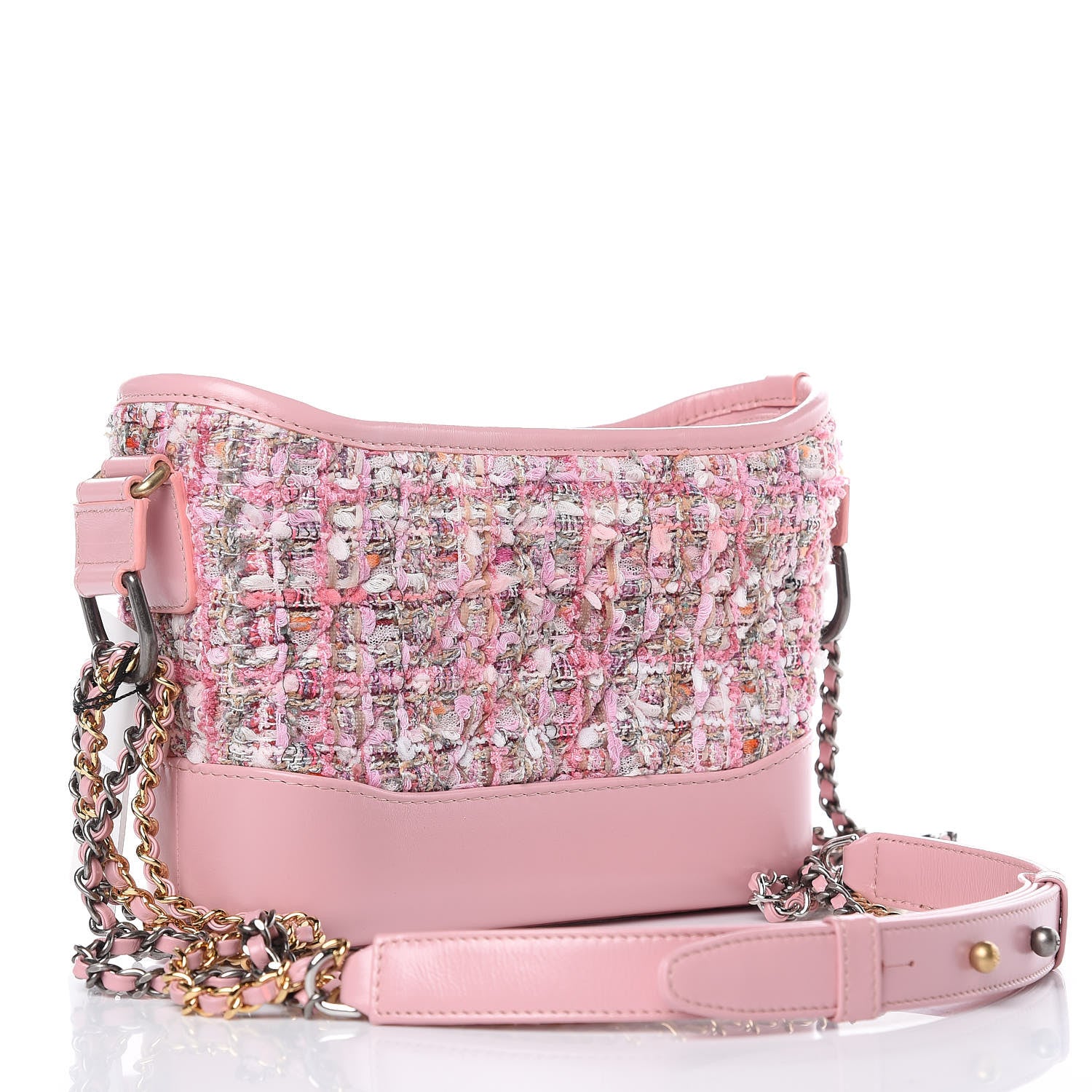 Chanel Tweed Calfskin Small Gabrielle Hobo Light Pink 3 of 11