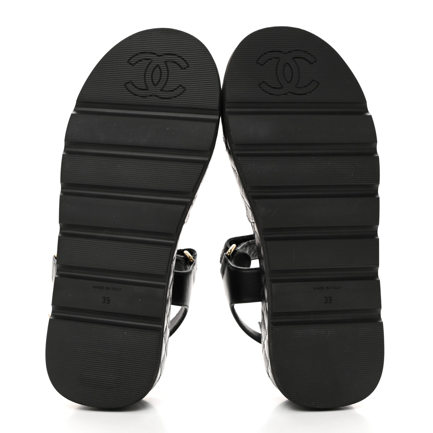 Chanel Lambskin Quilted Platform Sandals 39 Black 5 of 10