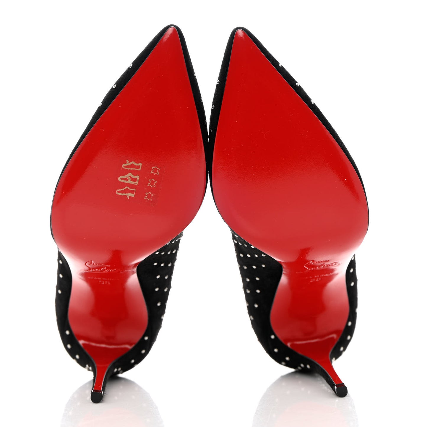 Veau Velours Studded Hot Chick 100 Pumps 38 Black Silver