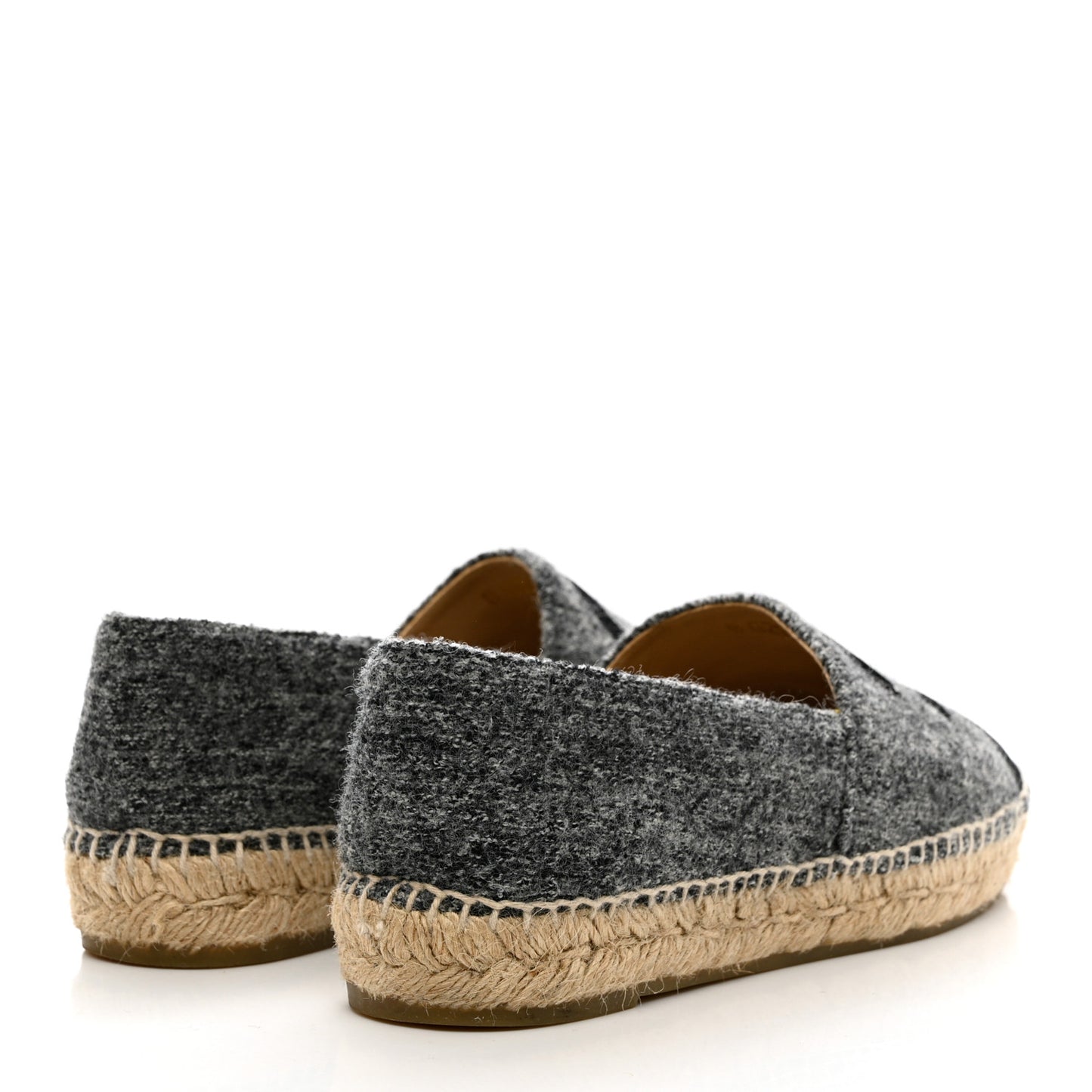 Tweed Velvet CC Espadrilles 39 Grey Black