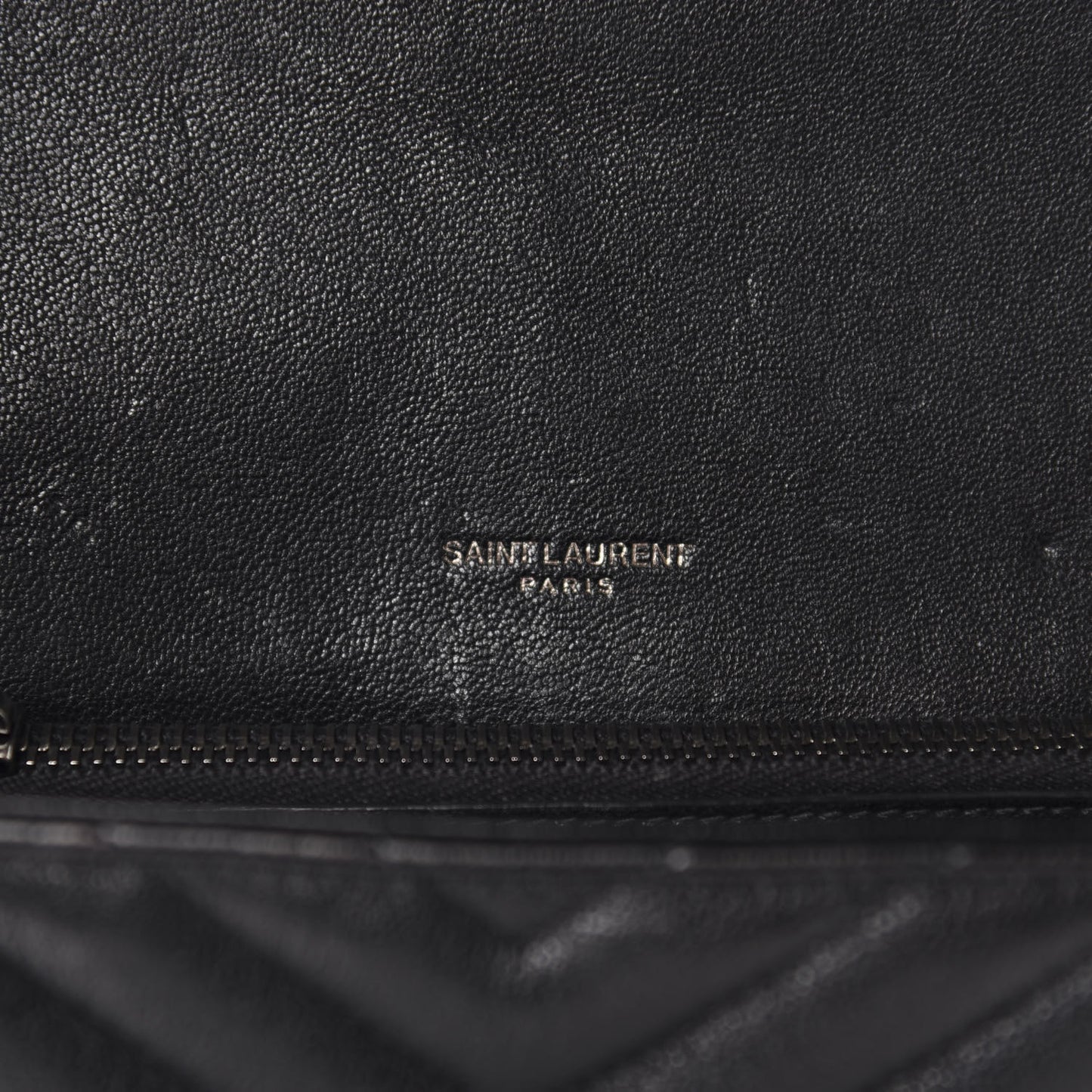 Sheepskin Matelasse Chevron Monogram Medium College Bag Black