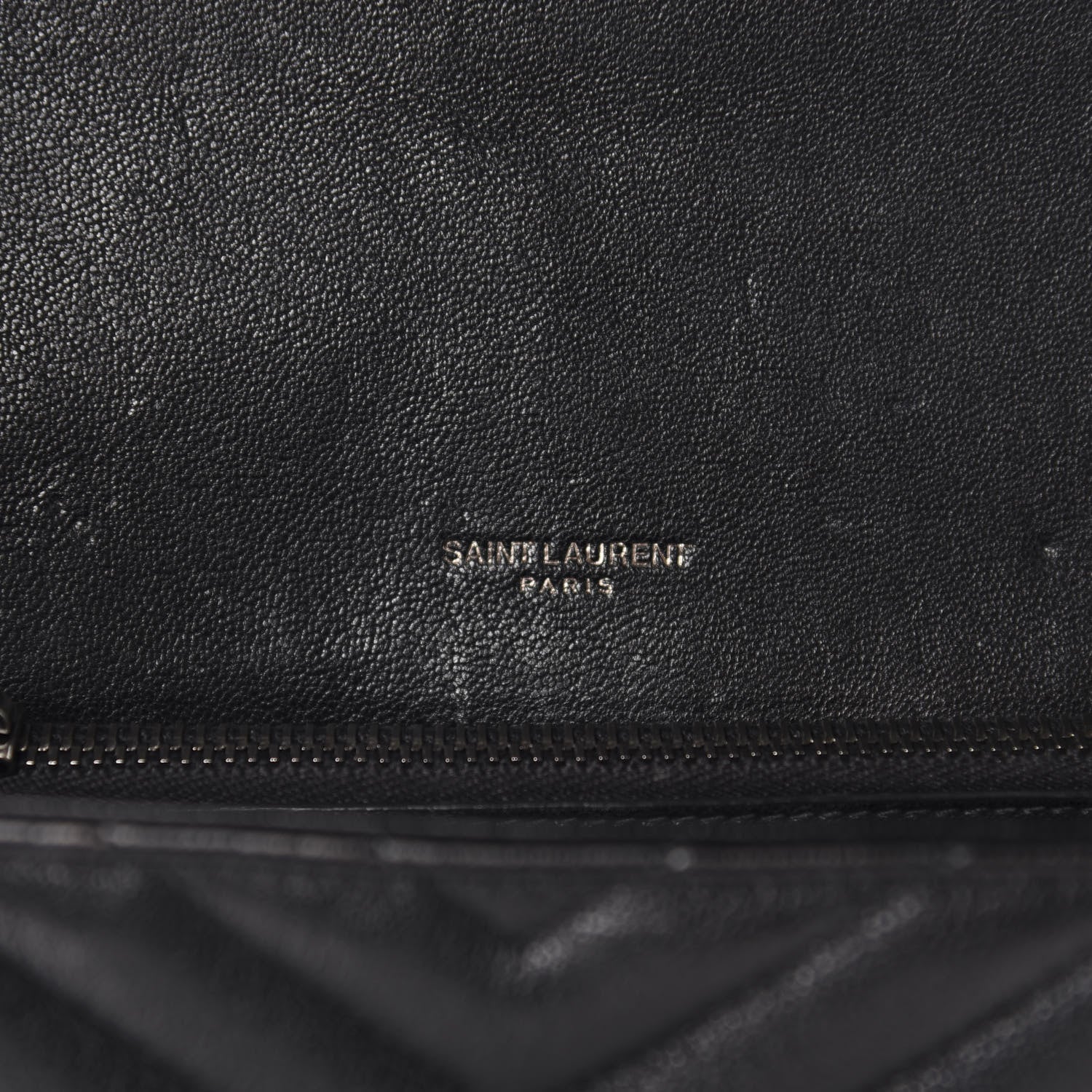 Saint Laurent Sheepskin Matelasse Chevron Monogram Medium College Bag Black 8 of 13