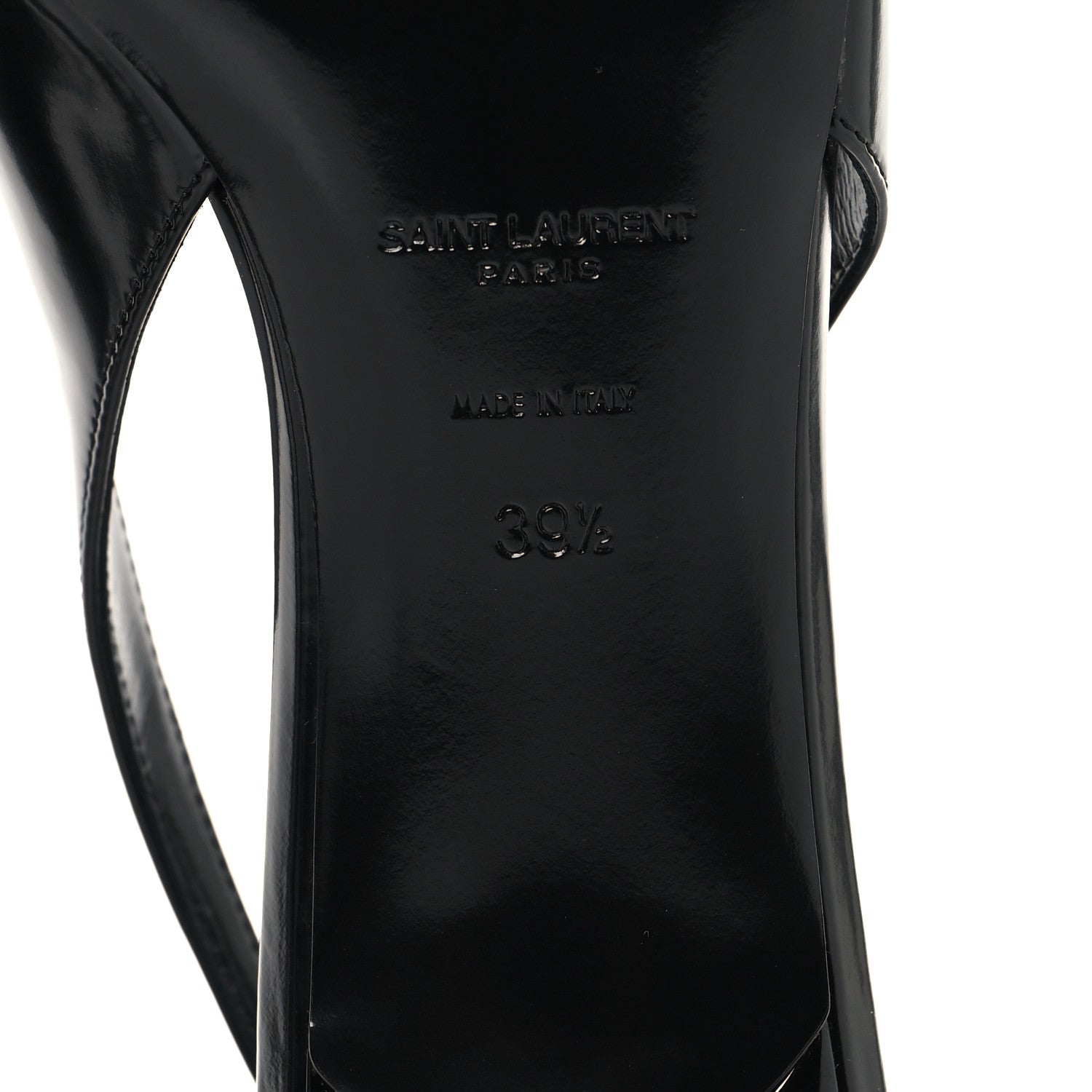 Saint Laurent Patent Crystal Cherish Slingback Pumps 39.5 Black 8 of 10