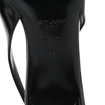Saint Laurent Patent Crystal Cherish Slingback Pumps 39.5 Black 8 of 10