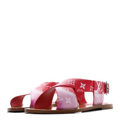 Louis Vuitton Monogram Escale Palma Flat Sandals 37 Rouge 6 of 22