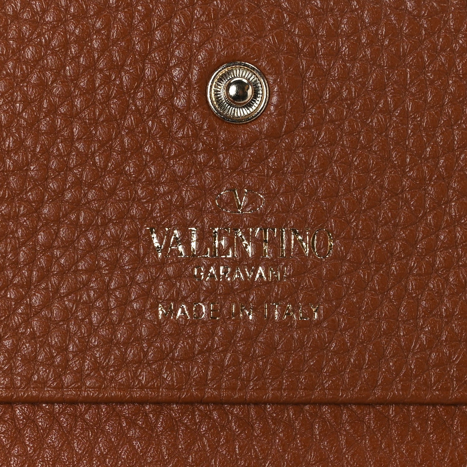 Valentino Garavani Pebbled Calfskin Rockstud French Flap Wallet Selleria 7 of 7