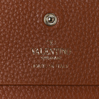 Valentino Garavani Pebbled Calfskin Rockstud French Flap Wallet Selleria 7 of 7