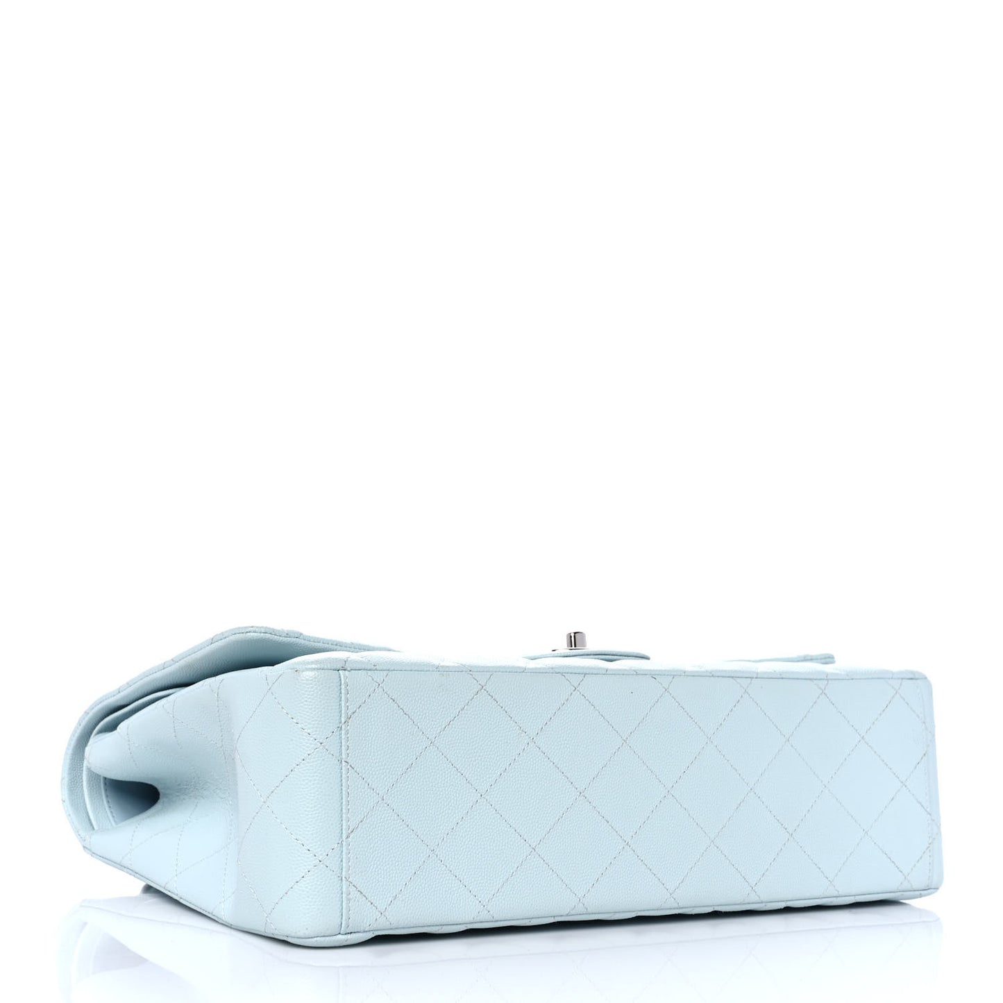 Caviar Quilted Maxi Double Flap Light Blue