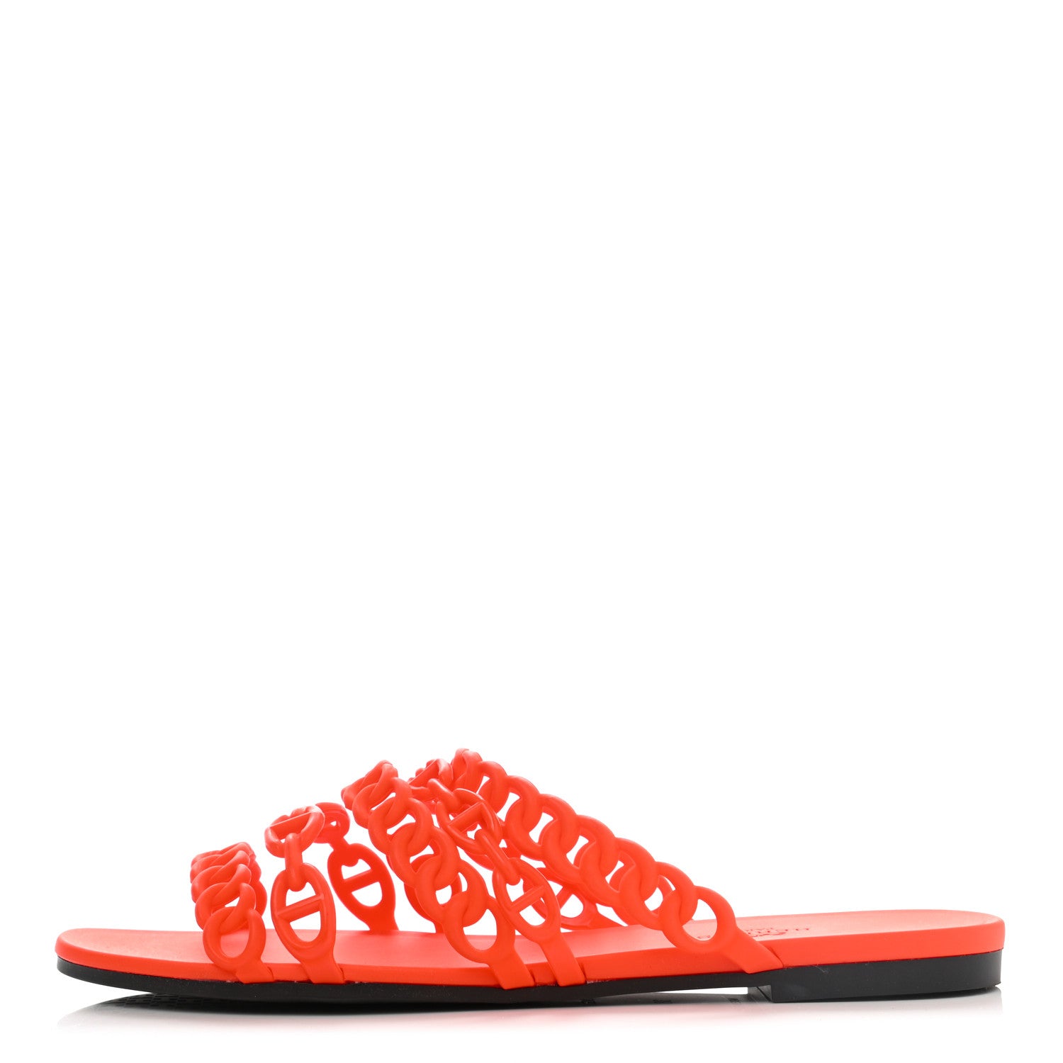 Hermes Rubber Chaine d'Ancre Nude Sandals 38 Pavot 1 of 11