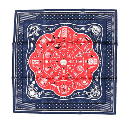 Hermes Silk Les Flacons Bandana Scarf 55 Marine Rouge White 1 of 3