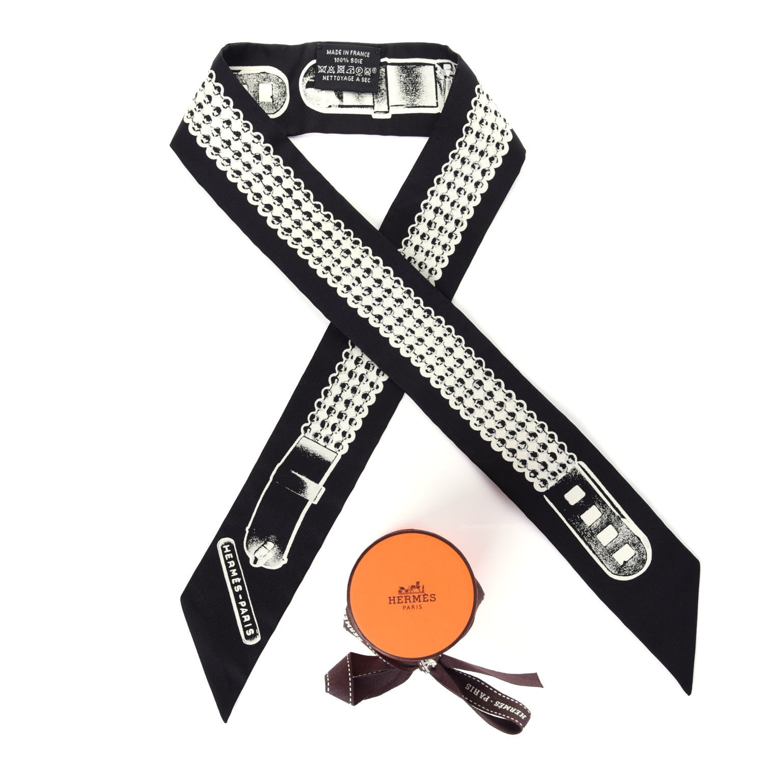 Hermes Silk Le Tresor De Medor Twilly Black White 5 of 5