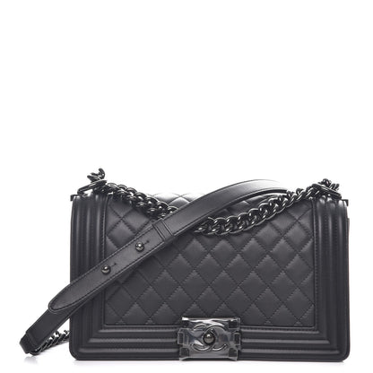 Chanel Lambskin Quilted Medium Boy Flap So Black 1 of 8