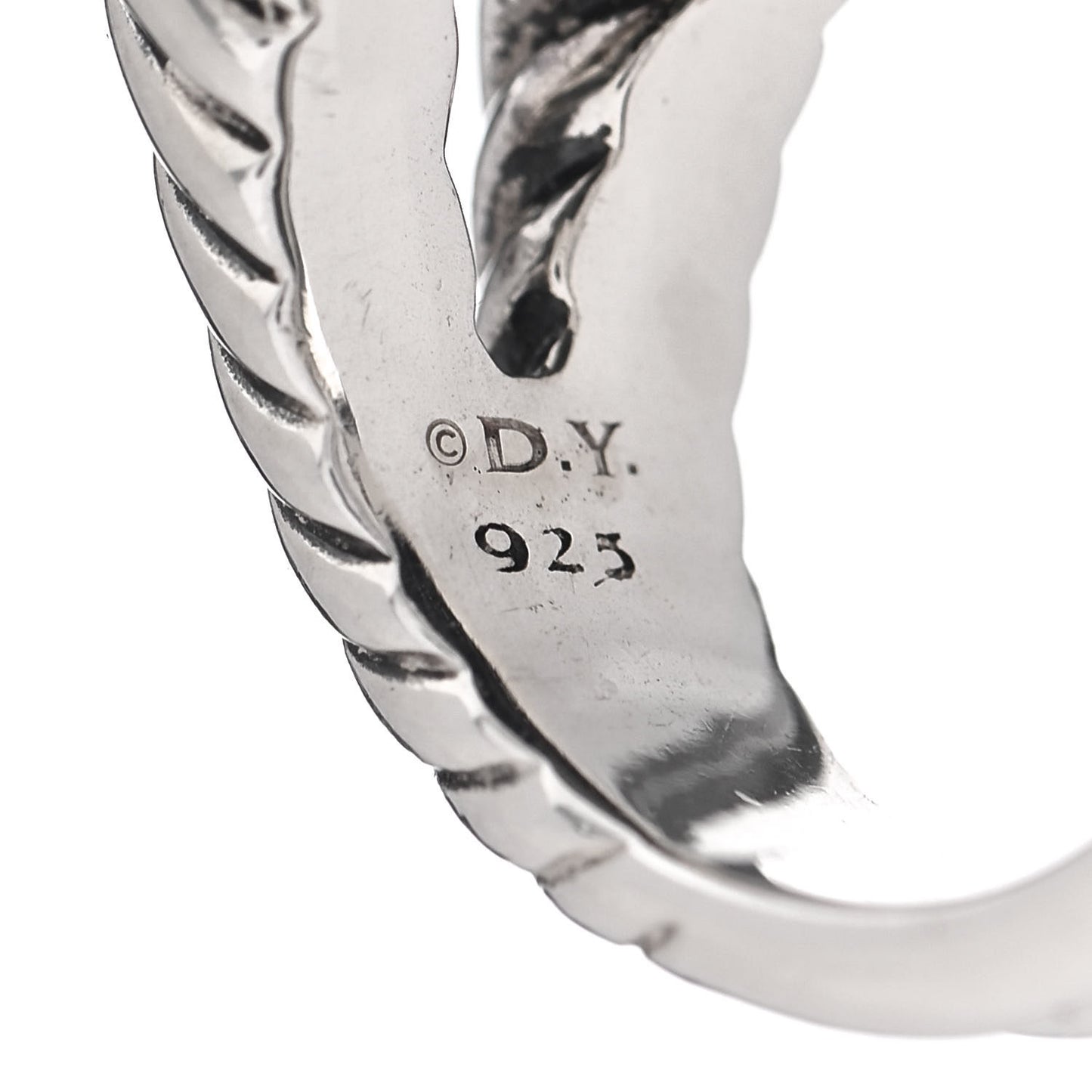 Sterling Silver Diamond Hematine 17mm Albion Ring 52 6