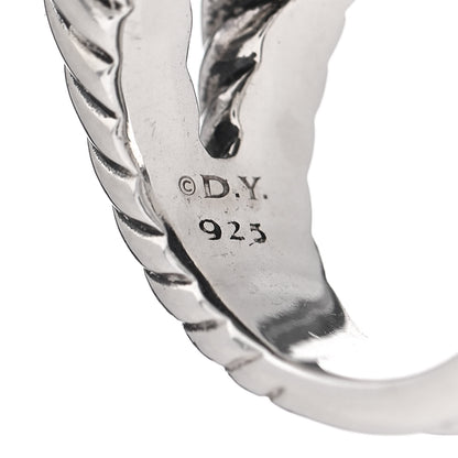 David Yurman Sterling Silver Diamond Hematine 17mm Albion Ring 52 6 5 of 5
