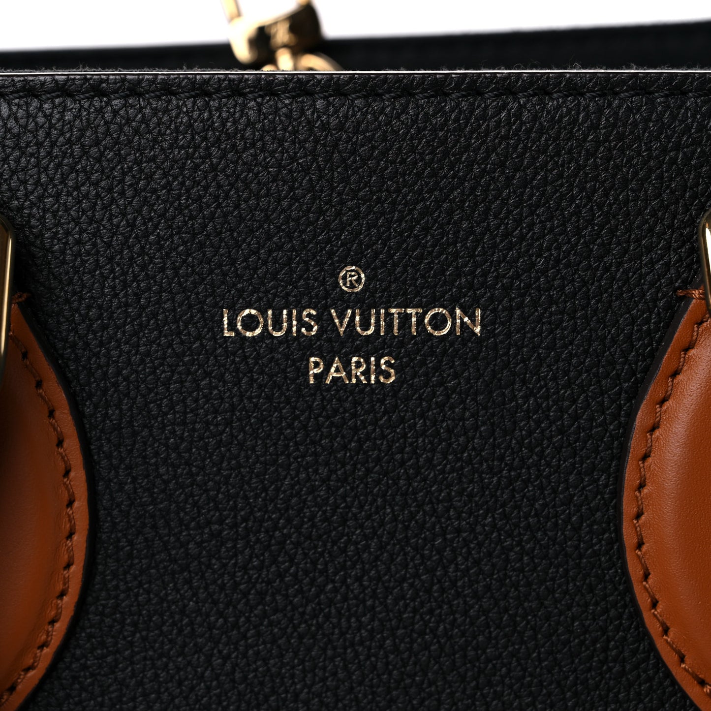 Calfskin Monogram Fold Tote MM Black Wine Cream