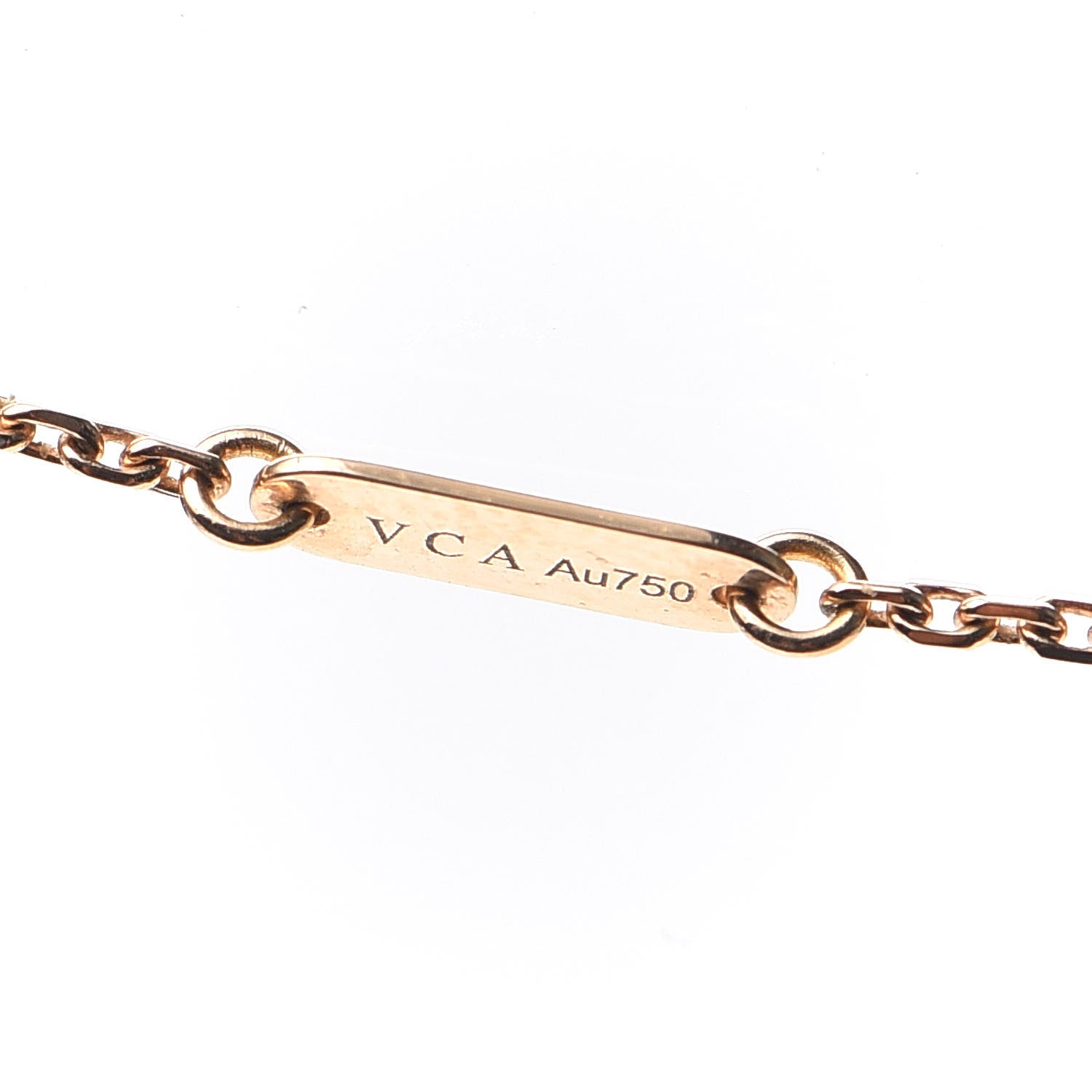 Van Cleef & Arpels 18K Rose Gold Diamond Grey Mother of Pearl Vintage Alhambra Pendant Necklace 6 of 8