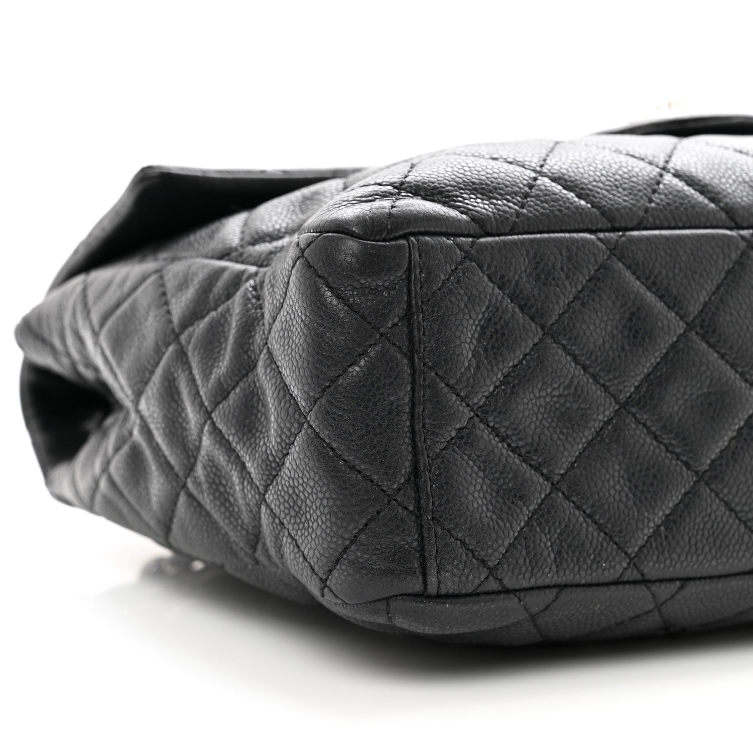 Chanel Washed Caviar Quilted Maxi Single Flap Black 9 of 11