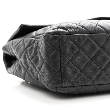 Chanel Washed Caviar Quilted Maxi Single Flap Black 9 of 11