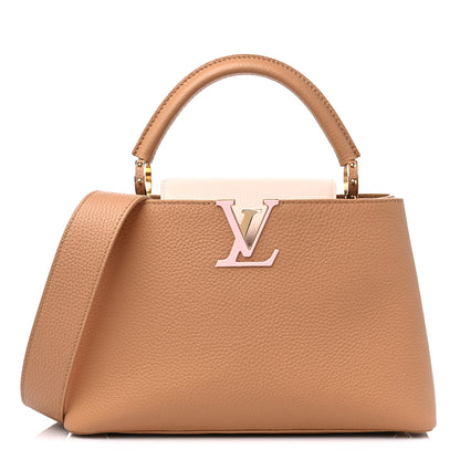 Louis Vuitton Taurillon Capucines MM Arizona Beige Poudre Jasmine Pink 1 of 8