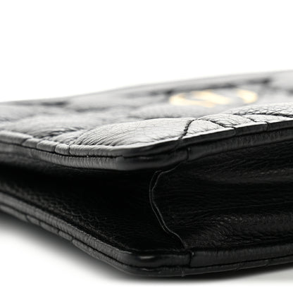 Christian Dior Calfskin Cannage Caro Zipped Pouch With Chain Black 9 of 10
