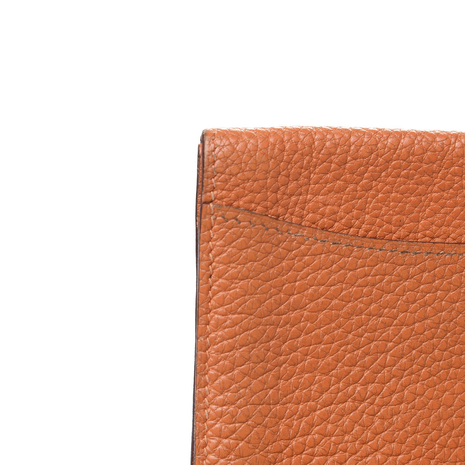 Hermes Togo Dogon Card Case Key Holder Orange 7 of 9