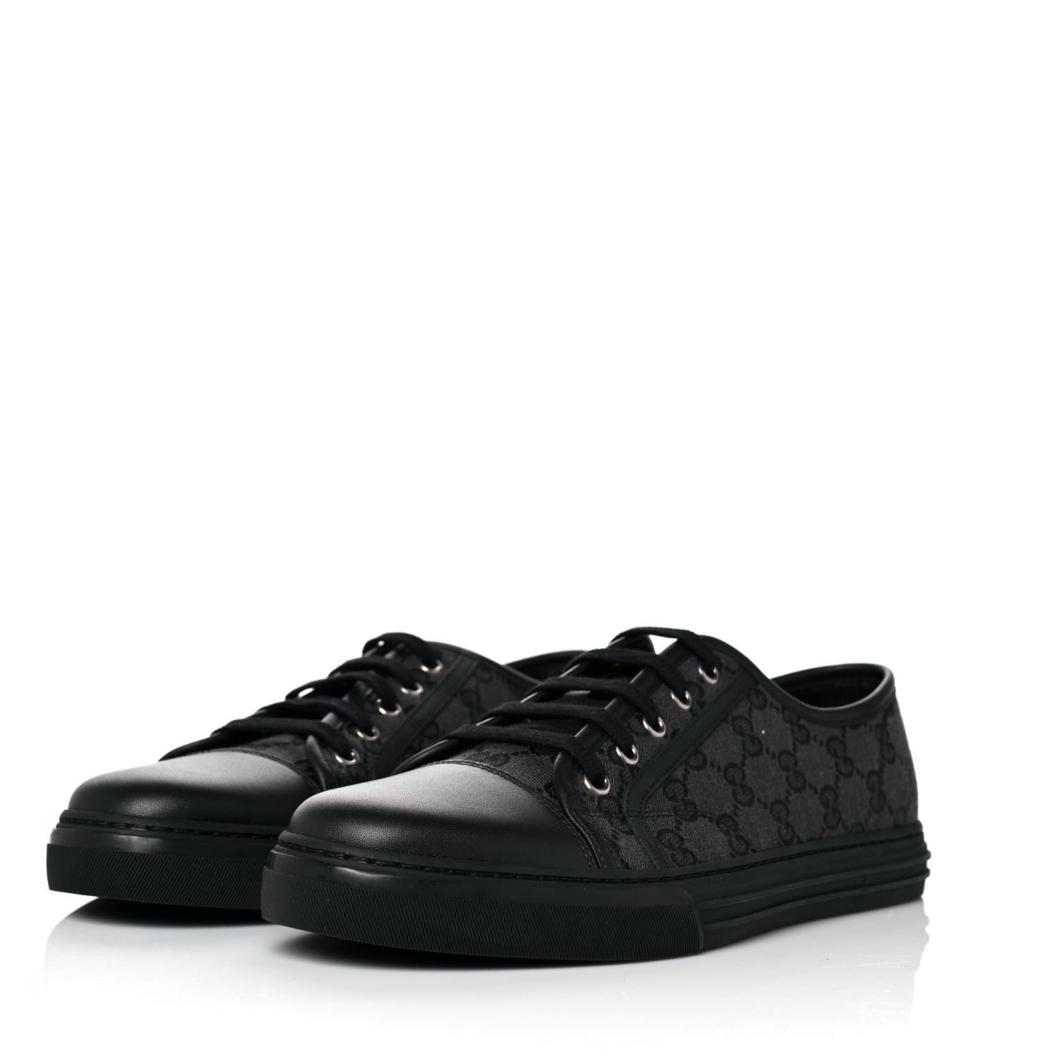 Gucci Monogram Mens Sneakers 9.5 Black Piombo 3 of 8
