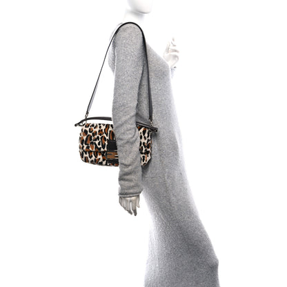 Fendi Calf Hair Leopard Print Baguette Moro 2 of 10