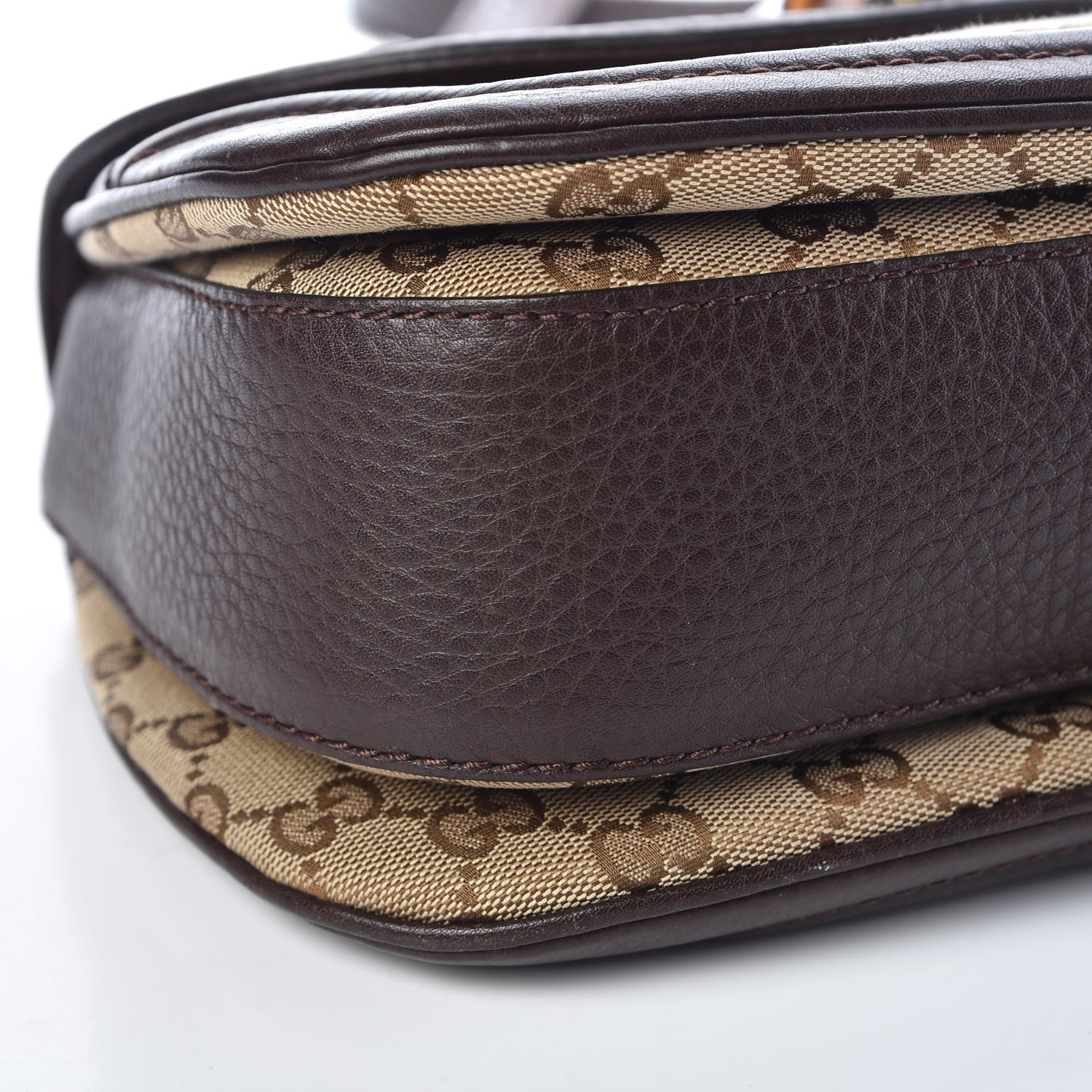 Gucci Monogram Medium New Bamboo Top Handle Bag Dark Brown 9 of 12