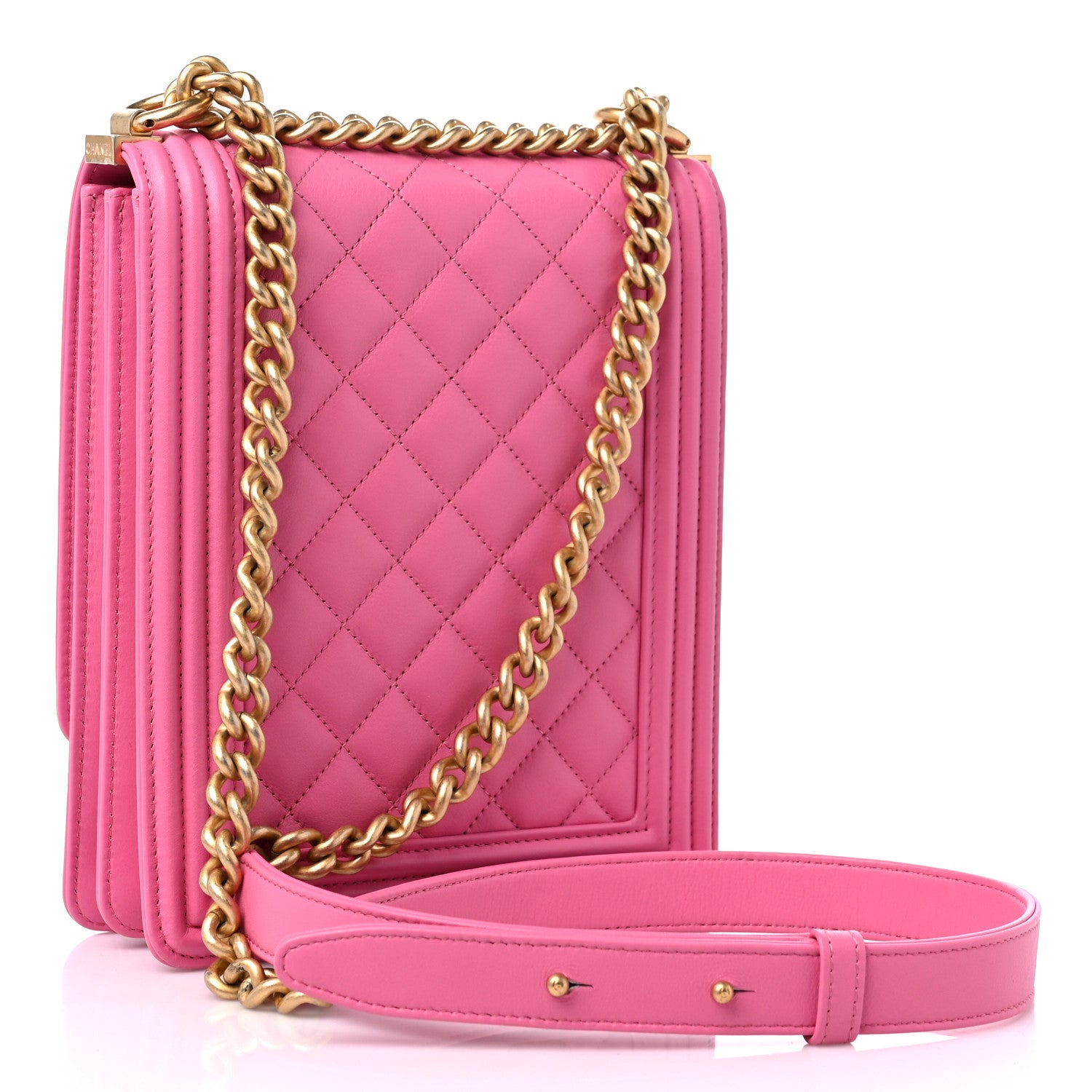 Chanel Caviar Quilted North South Boy Flap Pink 3 of 9