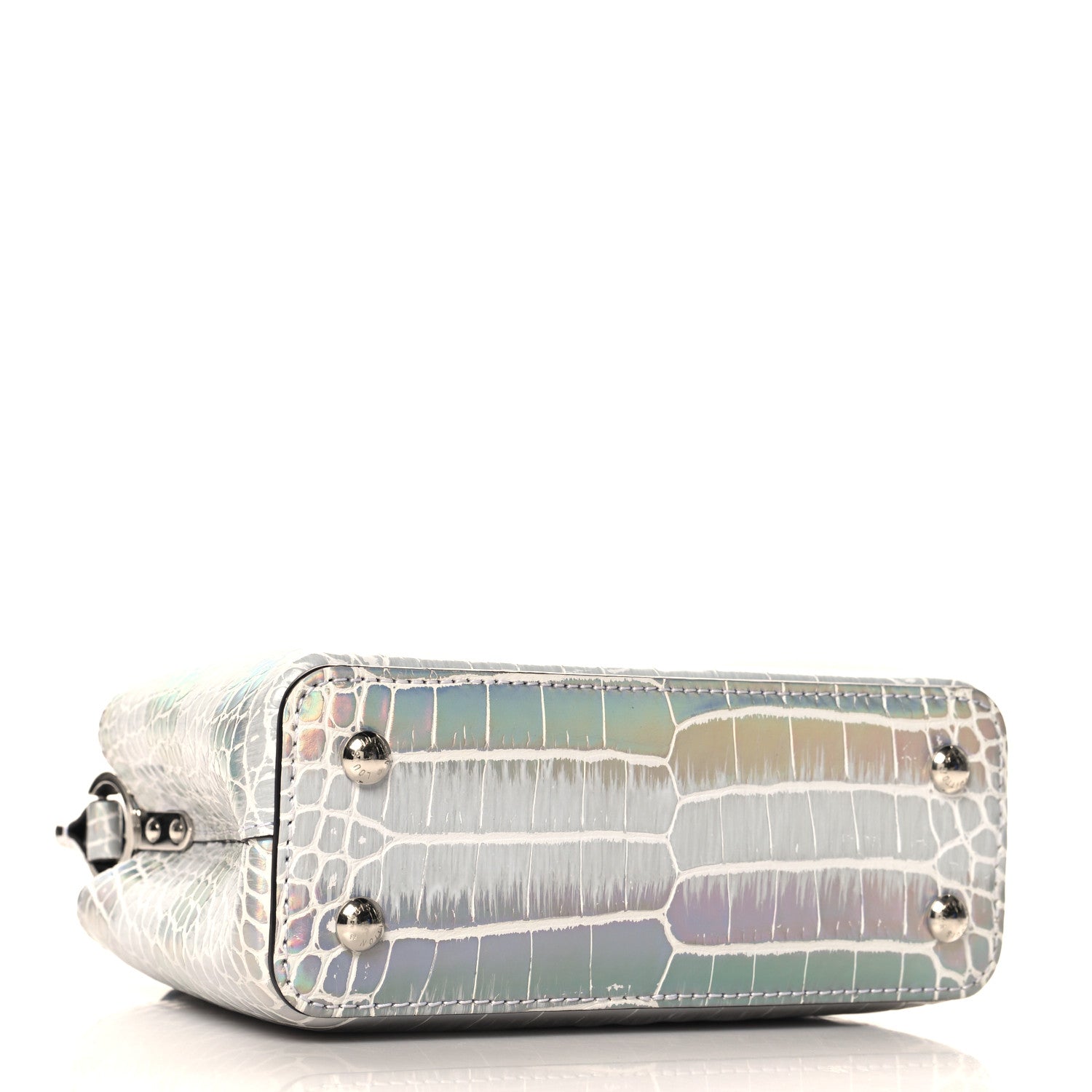 Louis Vuitton Alligator Mini Capucines Silver 4 of 9
