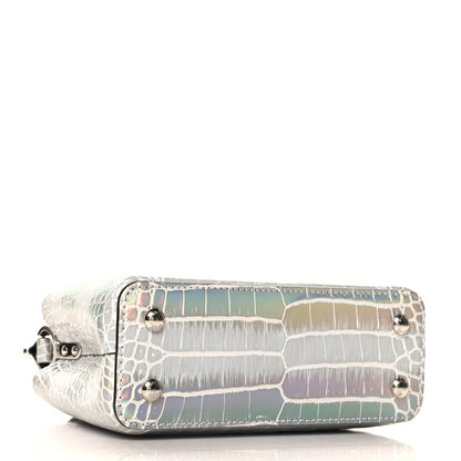Louis Vuitton Alligator Mini Capucines Silver 4 of 9