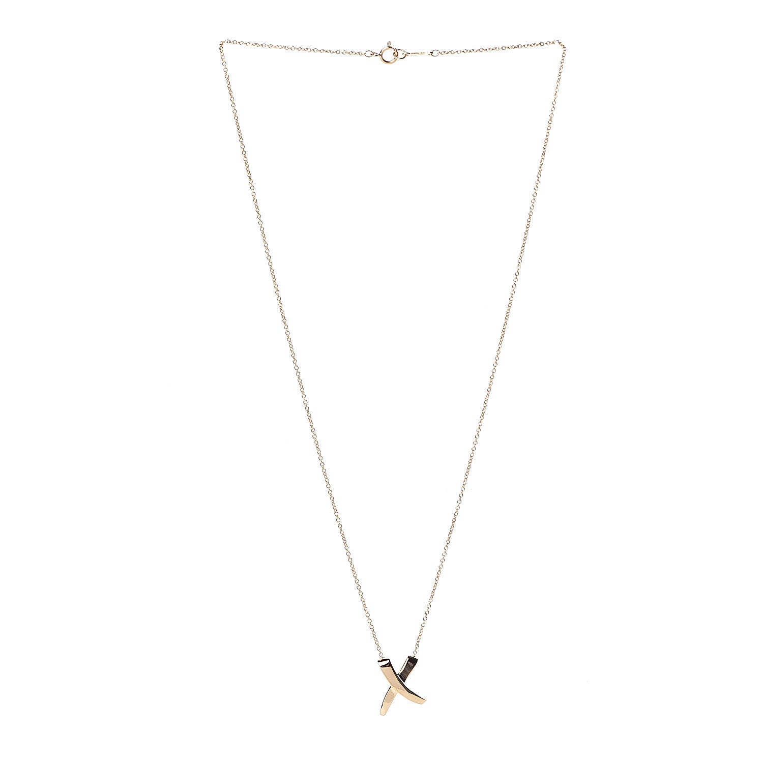 Tiffany 18K Yellow Gold Paloma Picasso Graffiti X Pendant Necklace 3 of 7