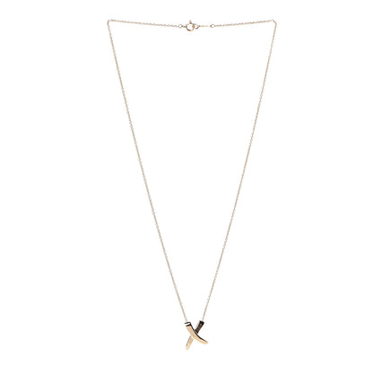 Tiffany 18K Yellow Gold Paloma Picasso Graffiti X Pendant Necklace 3 of 7