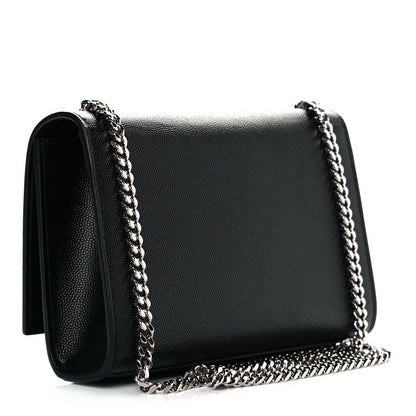 Saint Laurent Grain De Poudre Small Monogram Kate Satchel Black 2 of 7