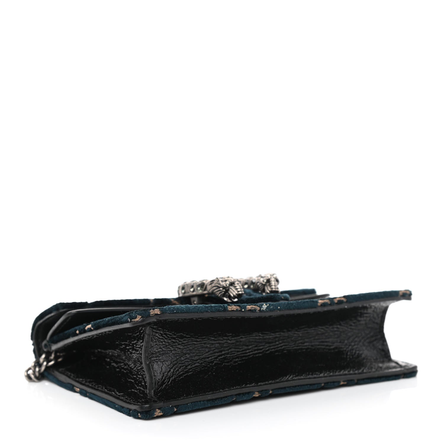 Gucci Velvet GG Monogram Super Mini Dionysus Shoulder Bag Blue Beige Black 4 of 7