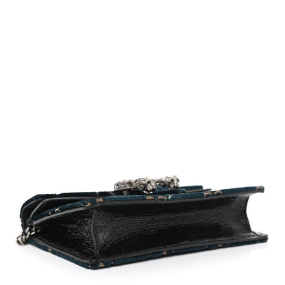 Gucci Velvet GG Monogram Super Mini Dionysus Shoulder Bag Blue Beige Black 4 of 7