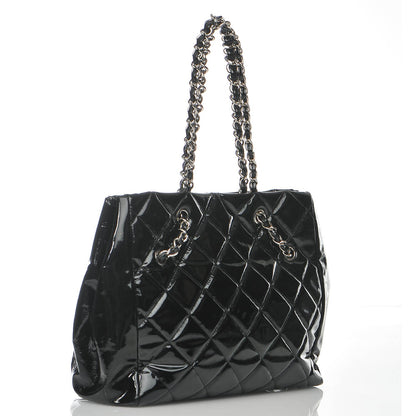 Chanel Patent Quilted Large Cells Tote Black 3 of 7