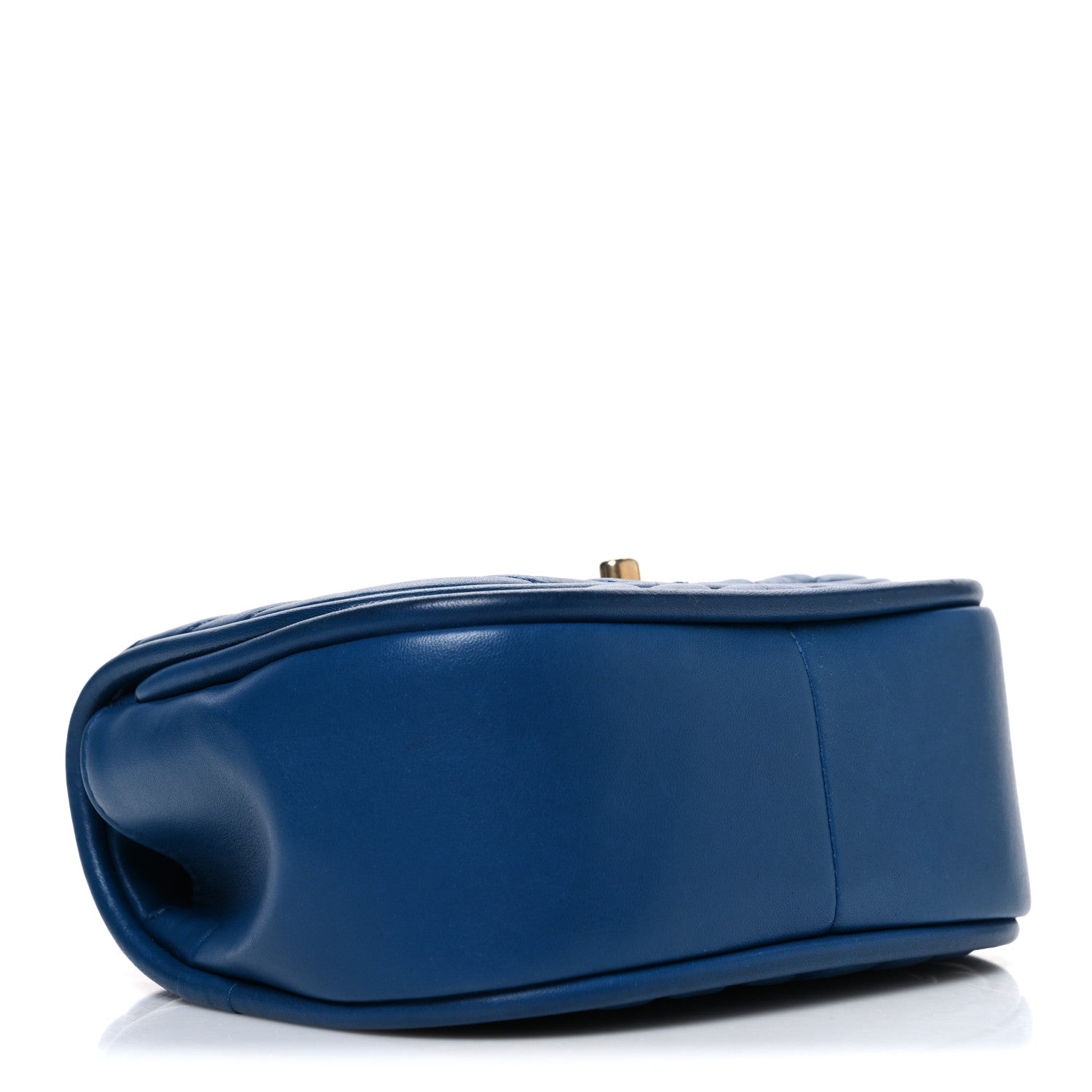 Chanel Lambskin Reverse Chevron Quilted Mini Round Top Handle Flap Blue 4 of 10