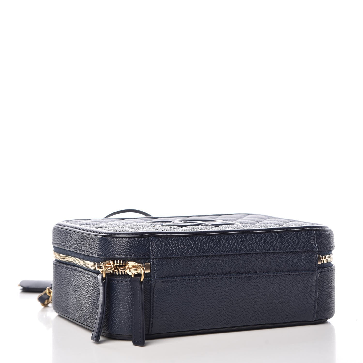 Chanel Caviar Quilted Medium CC Filigree Vanity Case Navy 4 of 8