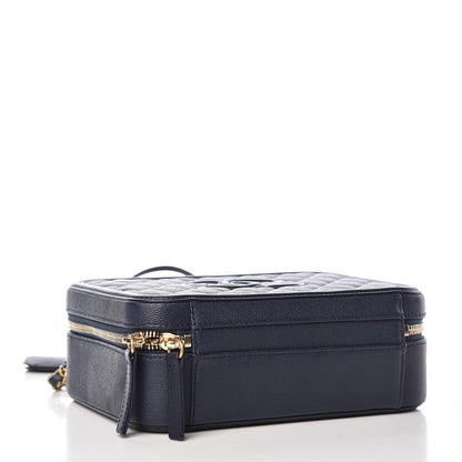 Chanel Caviar Quilted Medium CC Filigree Vanity Case Navy 4 of 8