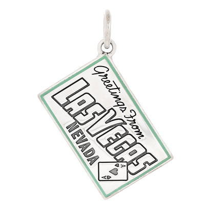 Tiffany Sterling Silver Enamel Las Vegas Postcard Charm Blue 1 of 5