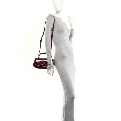 Gucci Shiny Polished Calfskin Medium Bamboo Diva Rosso Ancora Red 2 of 10